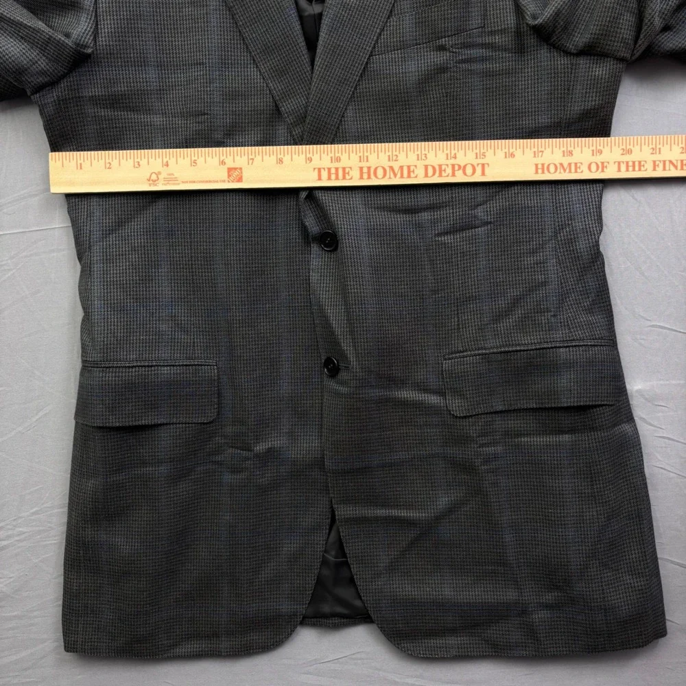 Canali Mens Grey Blue Glen Plaid Two Button Blazer Made in Italy US Size 40